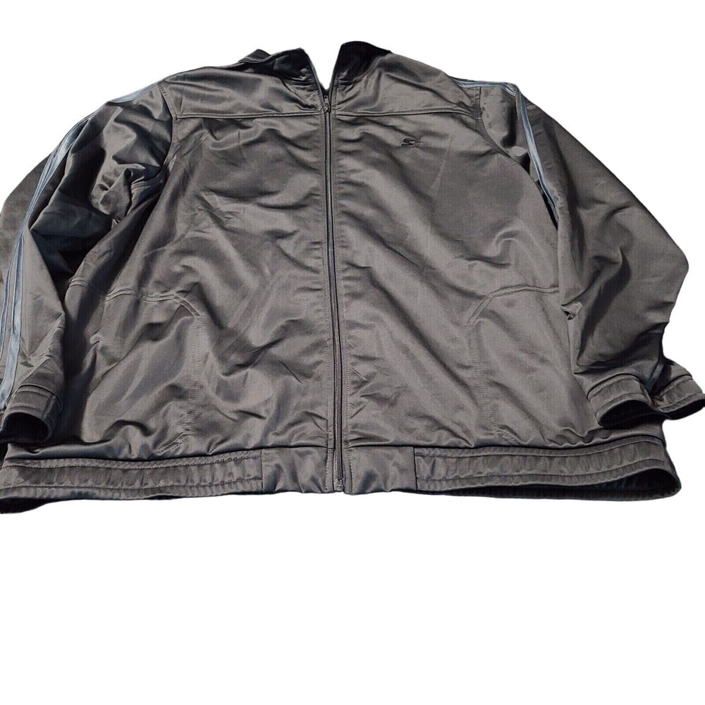 Starter Mens Jacket Black Size 3XL 100% Polyester Zip Windbreaker Long Sleeve